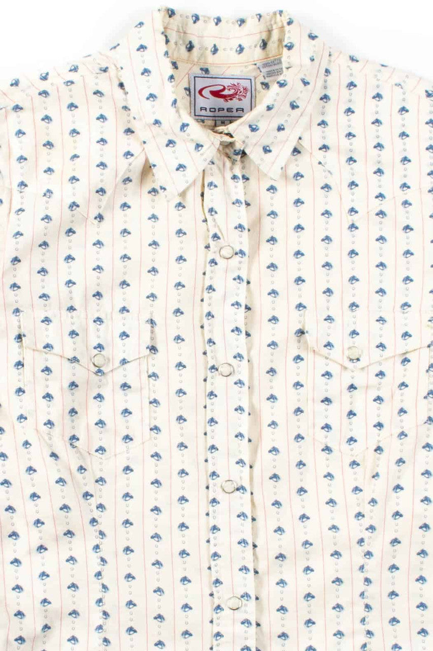 Horse Striped Button Up Shirt