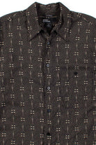 Black Pattern Rayon Button Up Shirt