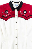 Red Velvet Shoulder Button Up Shirt
