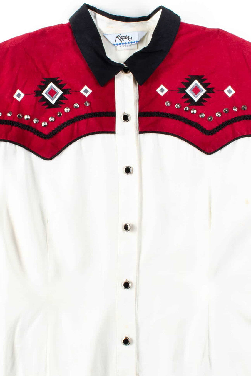 Red Velvet Shoulder Button Up Shirt
