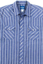 Blue Striped Wrangler Button Up Shirt