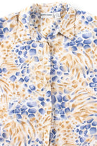 Blue & Tan Spots Button Up Shirt