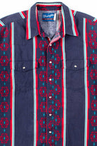 Navy Wrangler Western Button Up Shirt