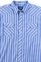 Blue Striped Wrangler Button Up Shirt 1