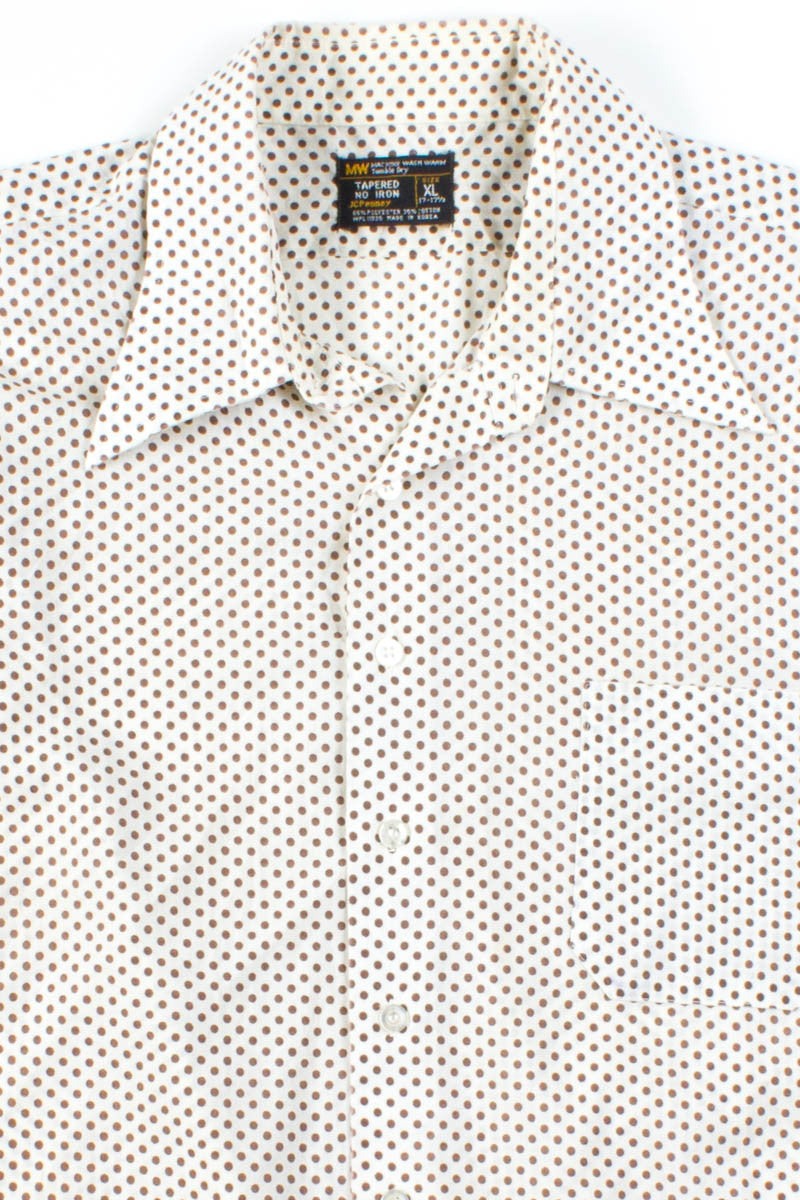 Brown Polka Dot Button Up Shirt
