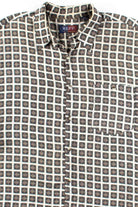 Floral Squares Rayon Button Up Shirt
