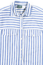 Blue Striped Short Sleeve Button Up Shirt
