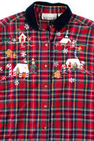 Red Holiday Plaid Button Up Shirt
