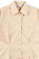 Tan Short Sleeve Button Up Shirt 1