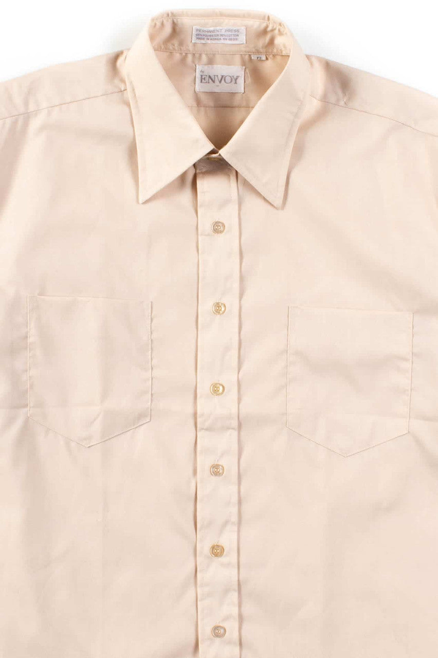 Tan Short Sleeve Button Up Shirt