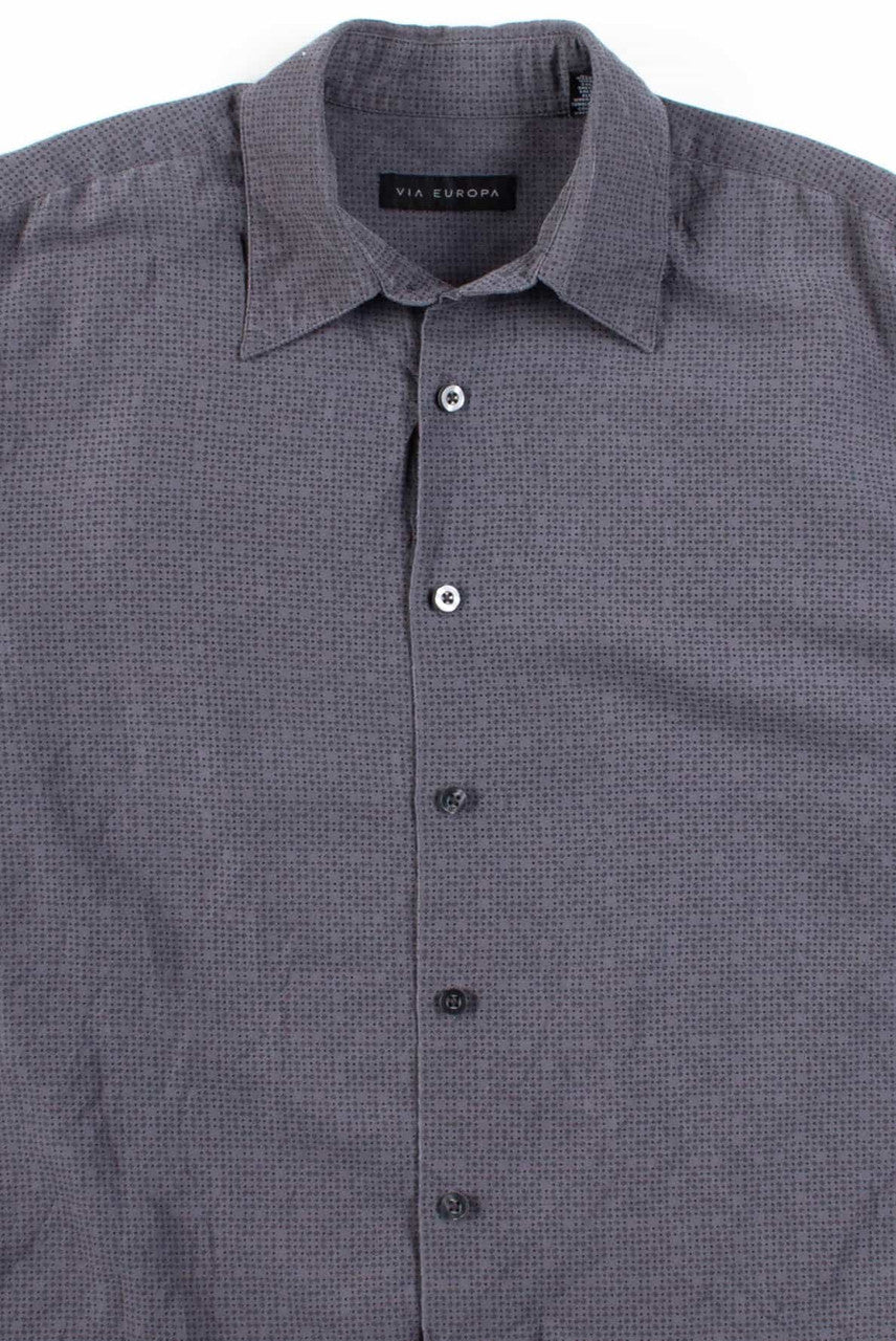Grey Dotted Button Up Shirt