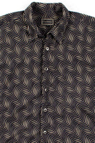 Black Waves Rayon Button Up Shirt