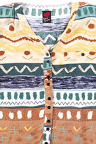 Abstract V-Neck Button Up Shirt