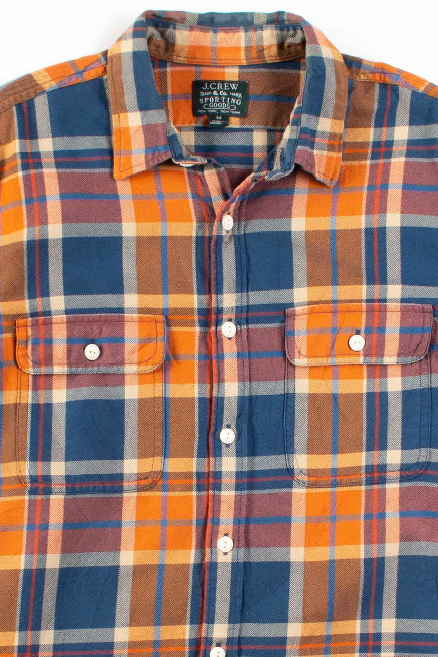 Orange & Blue Plaid Button Up Shirt