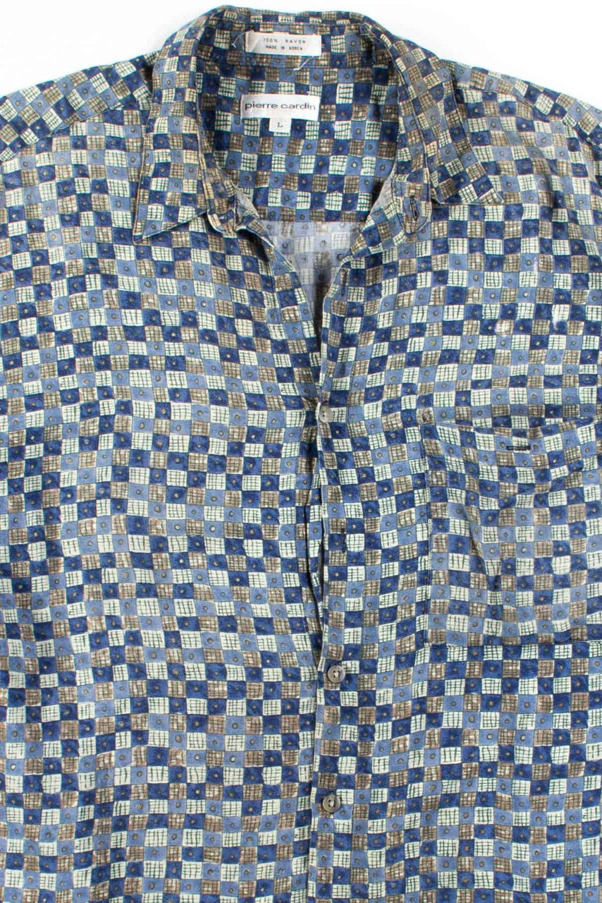 Blue Squares Button Up Shirt