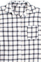 Black & White Plaid 3/4 Sleeve Button Up Shirt