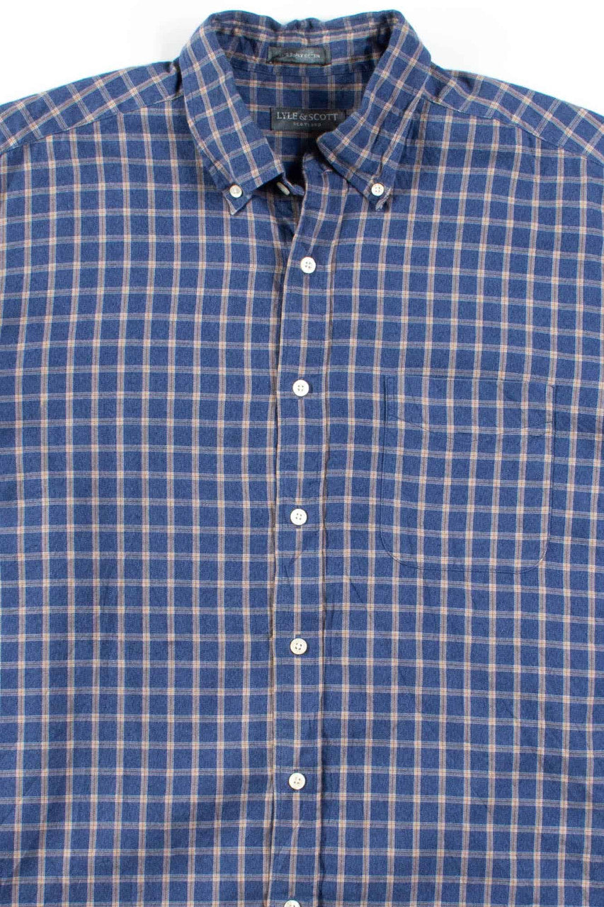 Navy Plaid Button Up Shirt