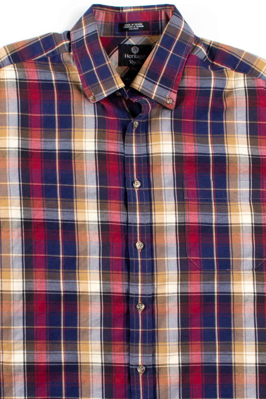 Wool Blend Plaid Button Up Shirt