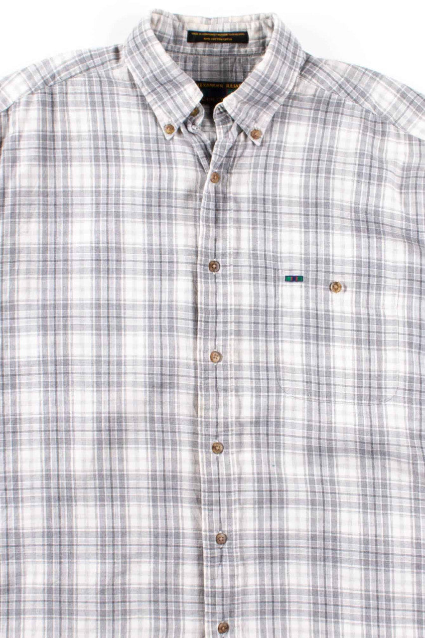 Grey Plaid Button Up Shirt 6
