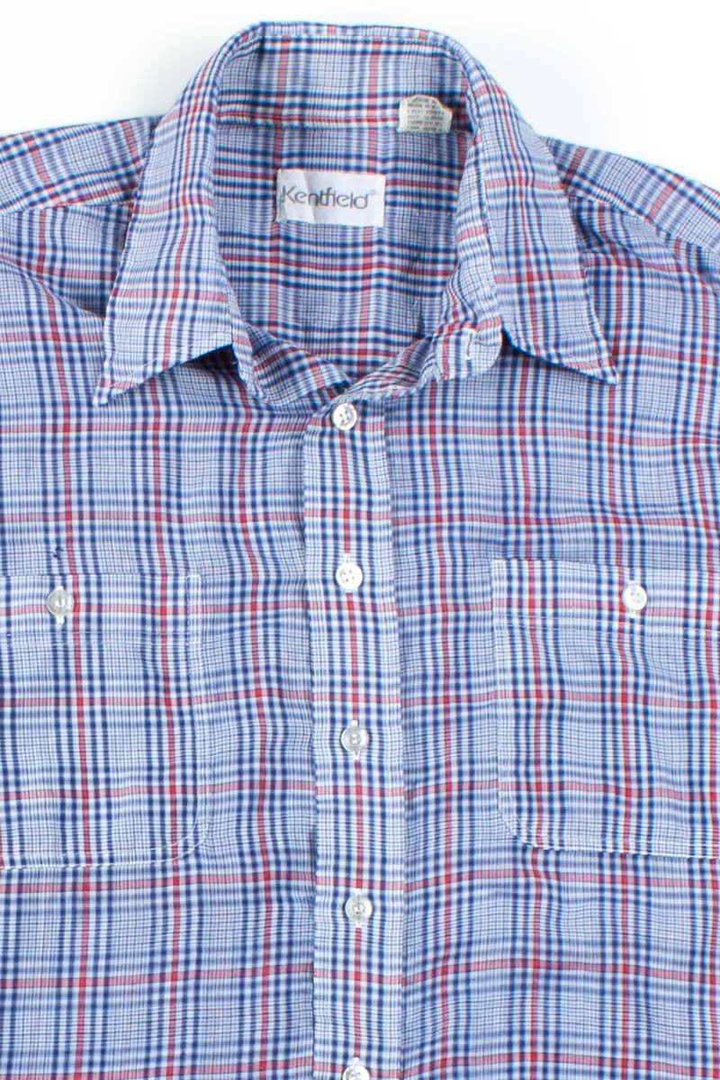 Blue Plaid Button Up Shirt 1