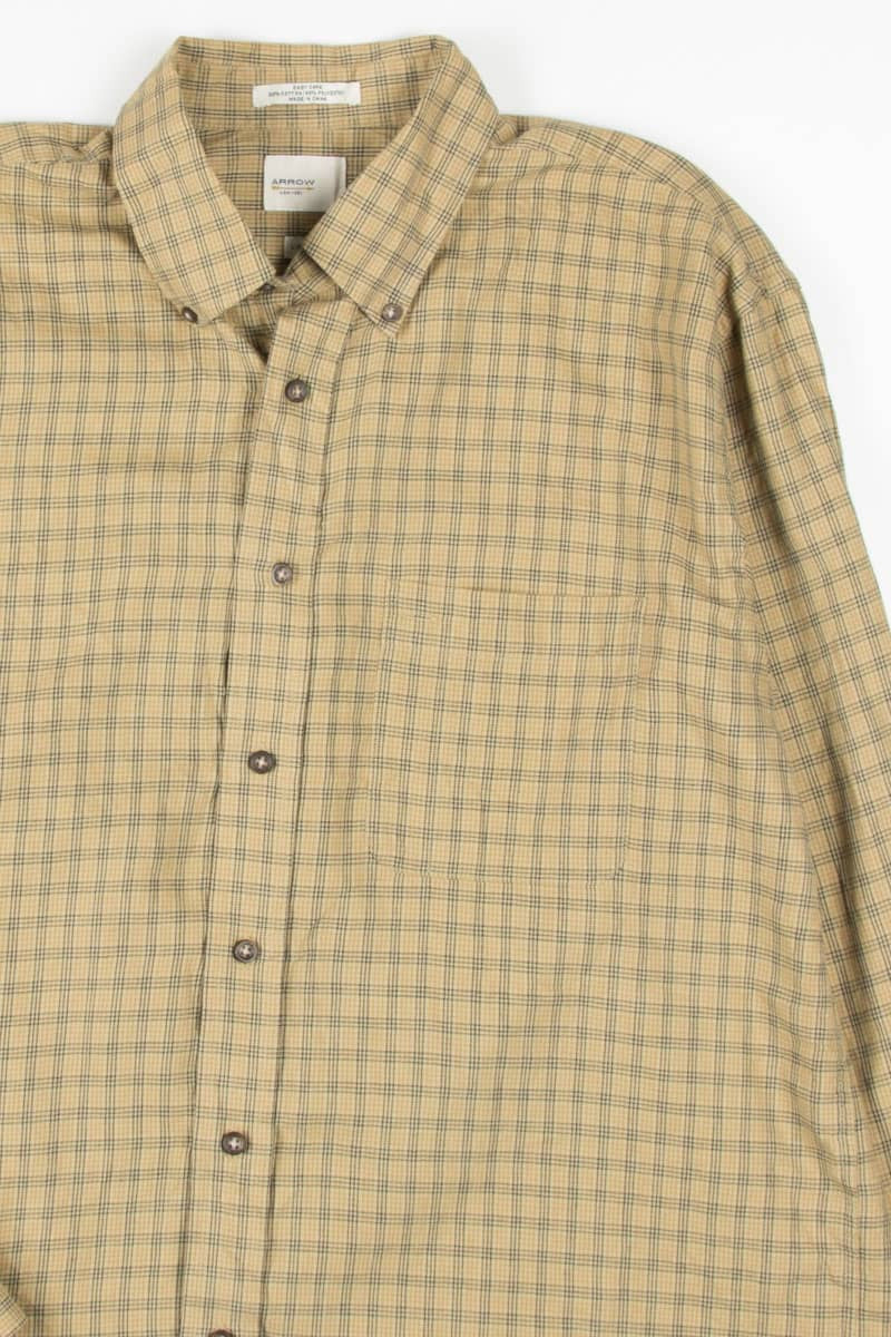 Tan Plaid Arrow Button Up Shirt 760