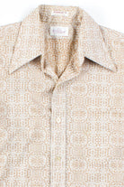 Brown Geometric Button Up Shirt