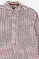 Burgundy & Black Gingham Button Up Shirt 781