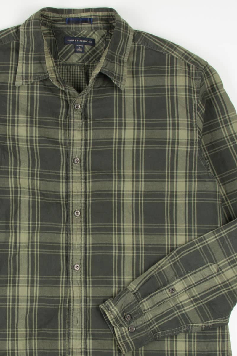 Olive Double Layered Banana Republic Button Up Shirt 783