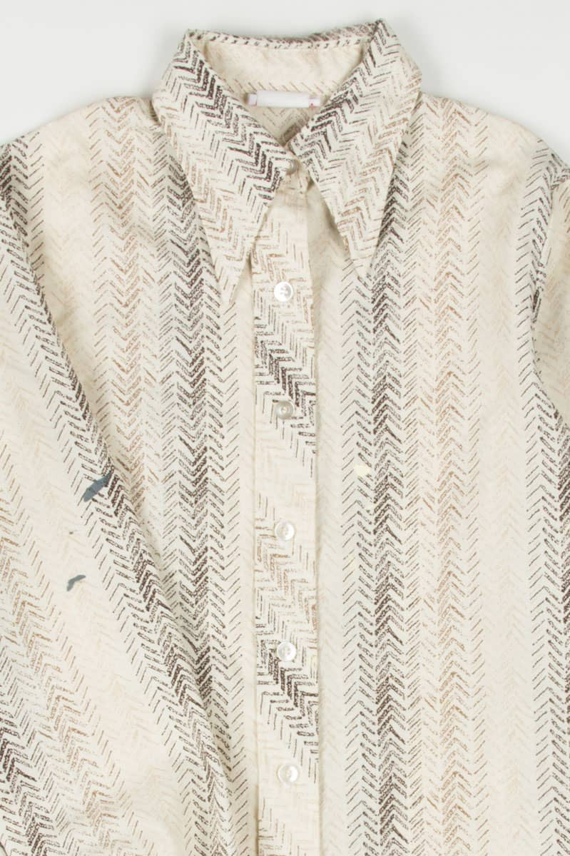 Vintage Chevron Print Button Up Shirt 790