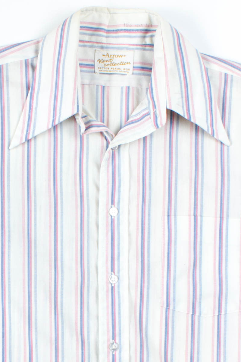 Blue & Pink Striped Button Up Shirt