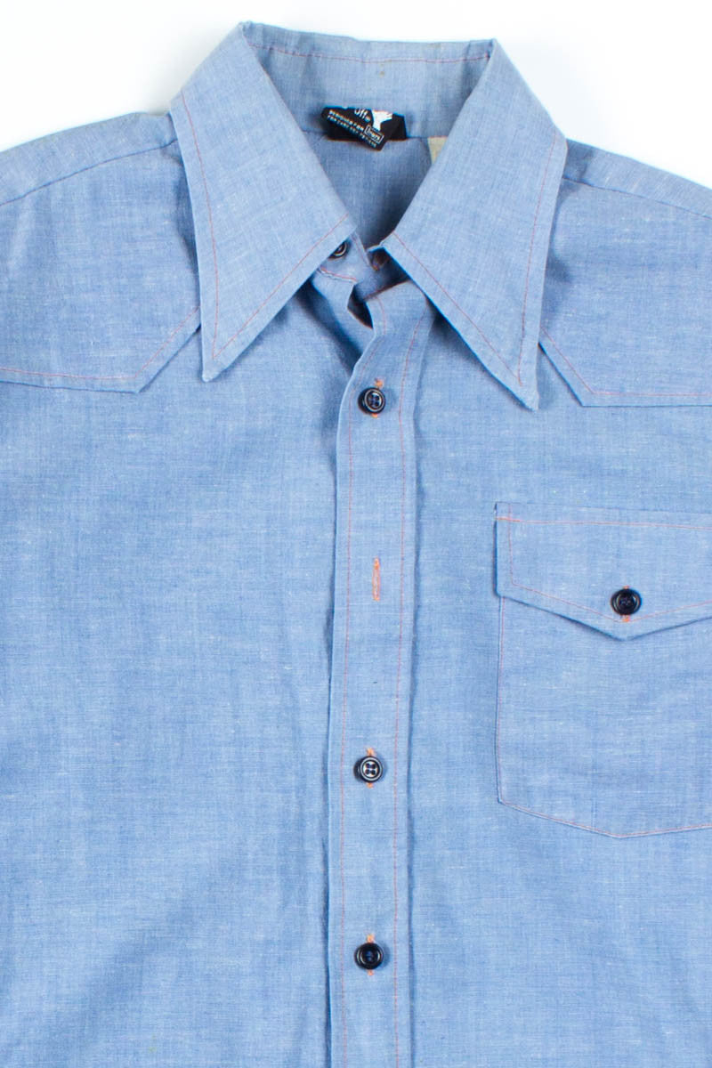 Blue Chambray Button Up Shirt 1
