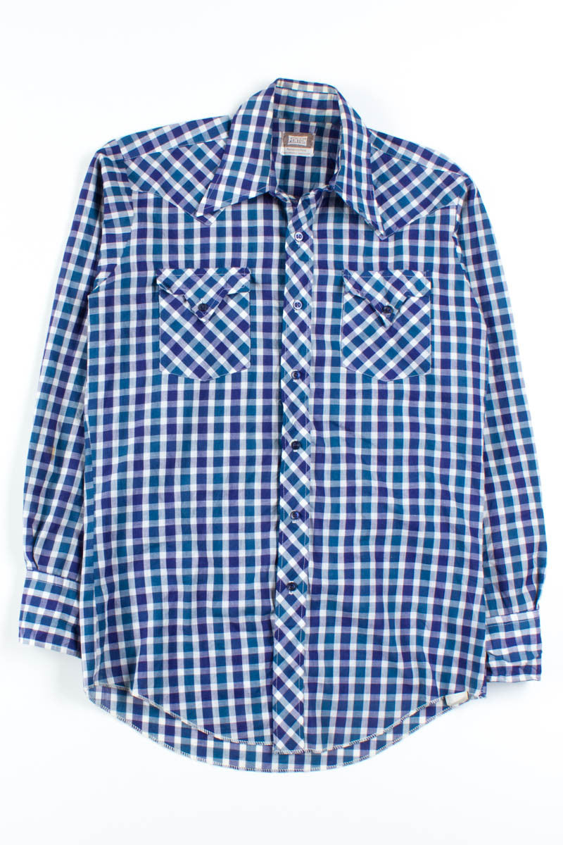 Blue Plaid Button Up Shirt 3