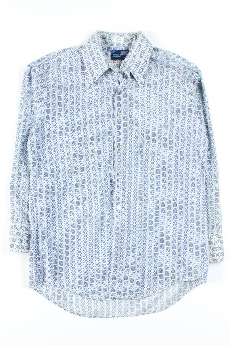 Blue Patterned Button Up Shirt