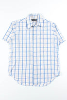 Blue & White Wimbledon Plaid Button Up Shirt