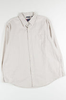 Beige Striped Chaps Button Up Shirt