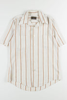 Beige Striped Button Up Shirt 1