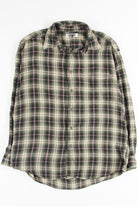 Tan & Green Plaid Button Up Shirt