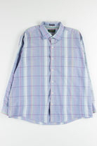 Pastel Blue Plaid Button Up Shirt