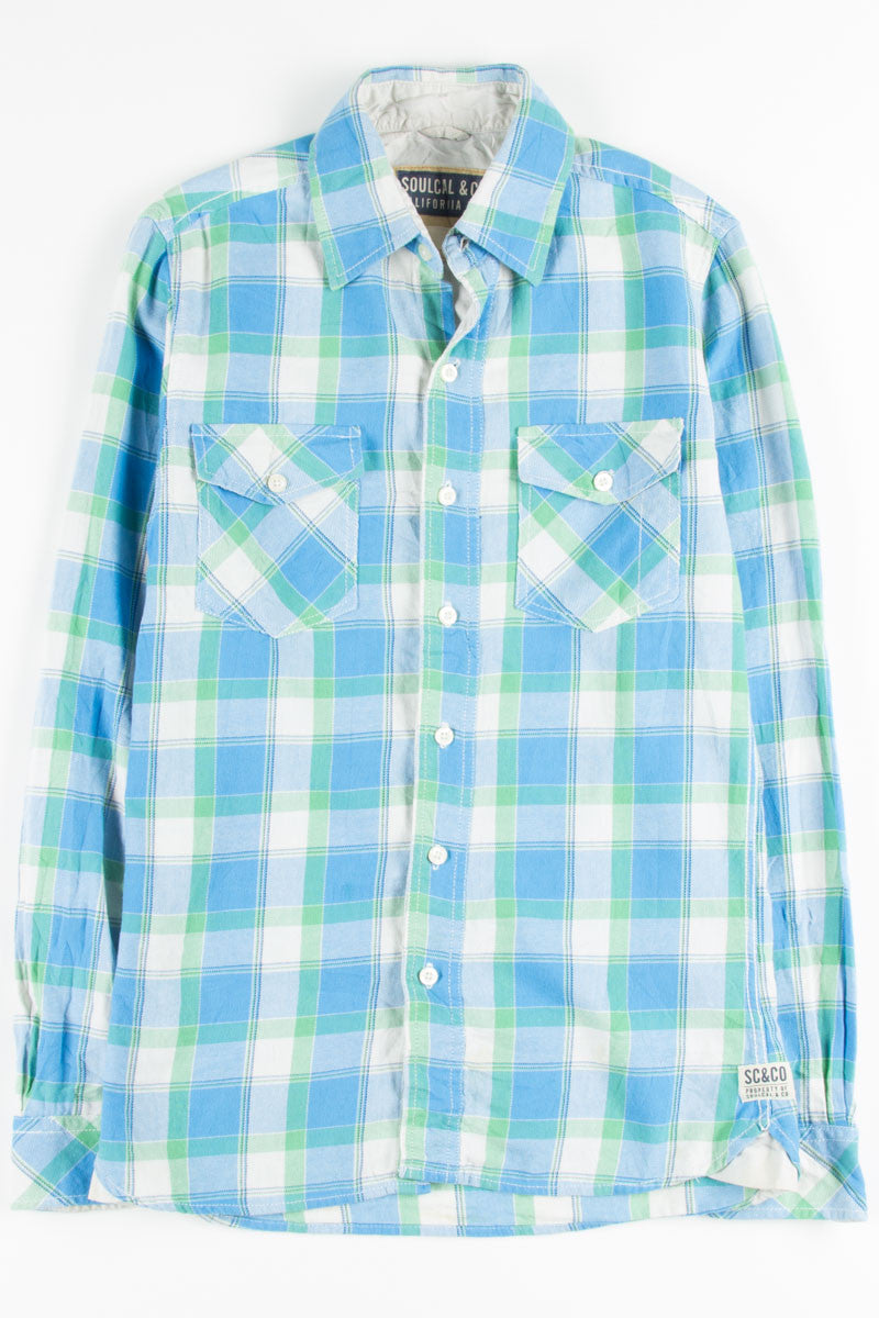 Blue Plaid Button Up Shirt 4