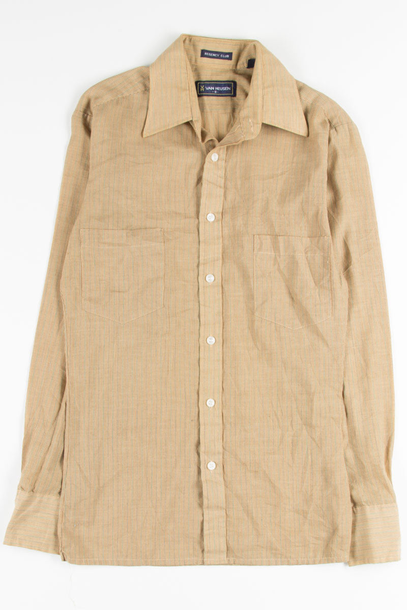 Brown Striped Button Up Shirt
