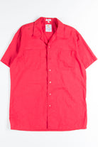Red Double Pocket Button Up Shirt