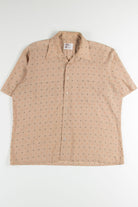 Brown Diamond Patterned Button Up Shirt