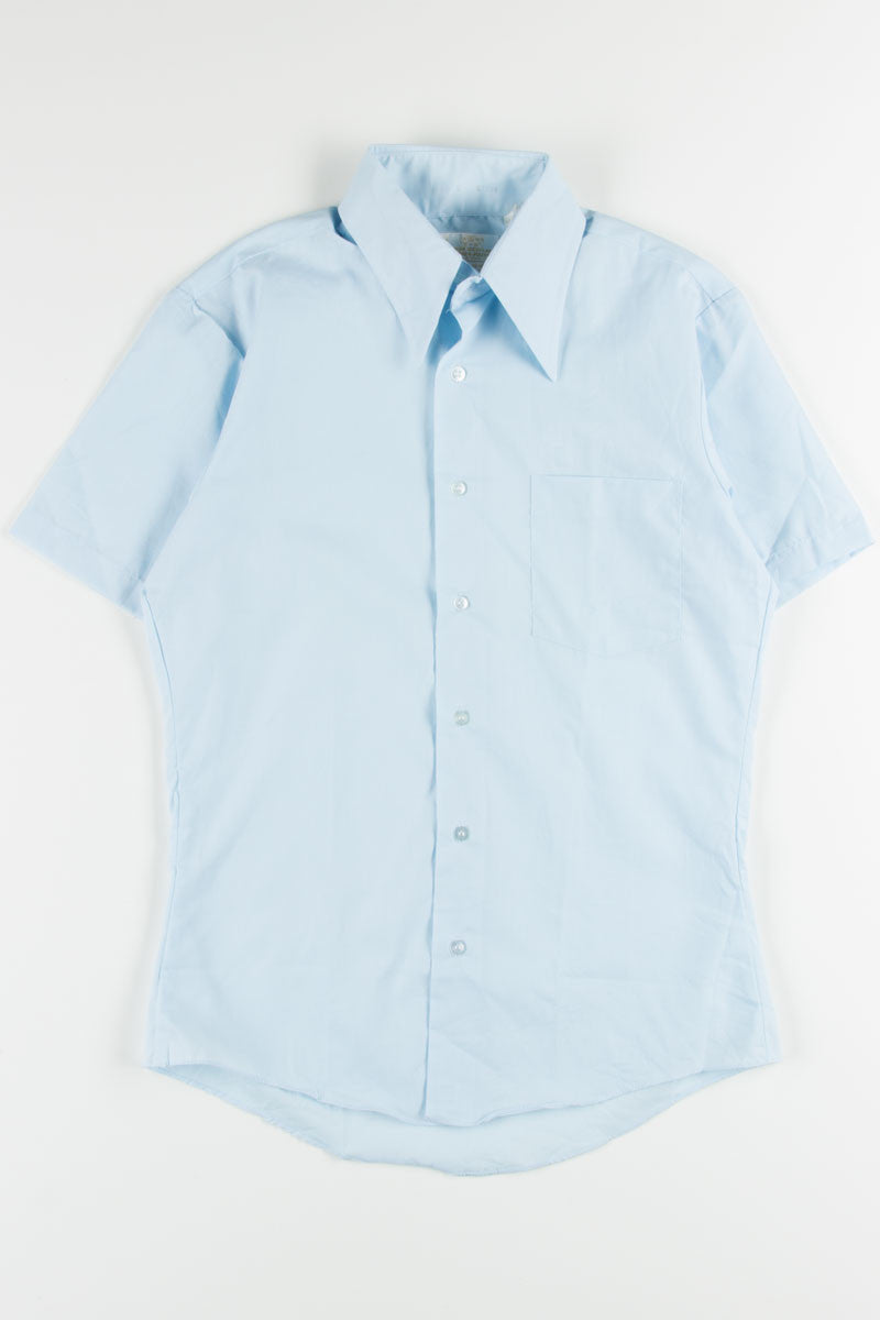 Blue Butterfly Collar Button Up Shirt 1