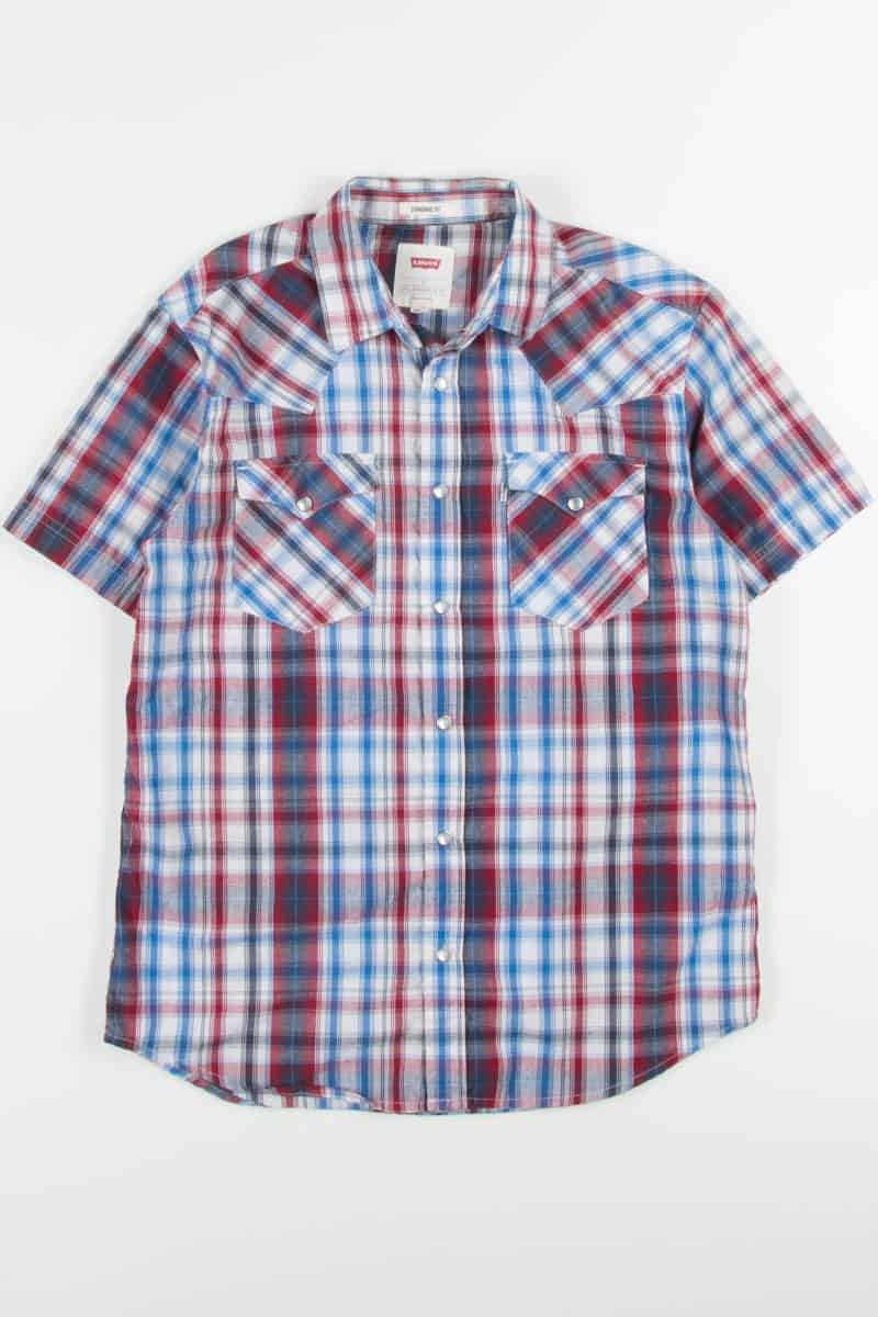 Blue & Red Plaid Levi's Button up Shirt