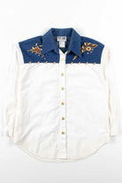 Gold Embroidered Button Up Shirt