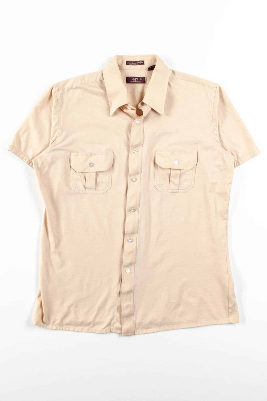Vintage Tan Button Up Shirt 1