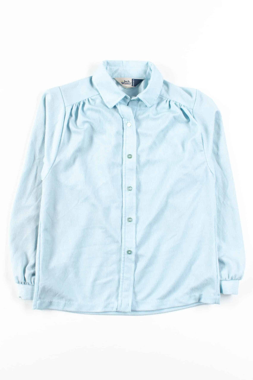 Blue Textured Button Up Shirt