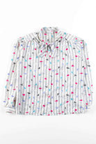 Tie Neck Newsprint Blouse