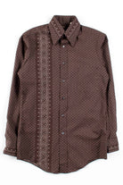Brown Dot Pattern Button Up Shirt