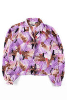 Pink Floral Mesh Button Up Top